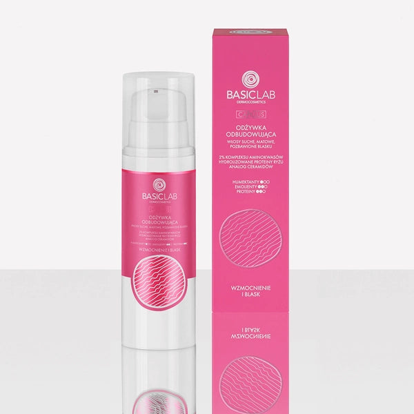 BasicLab Regenerating Conditioner, 2% Amino Acid Complex, Hydrolyzed Rice Protein, Ceramide Analogue, Strengthening and Shine 250ml