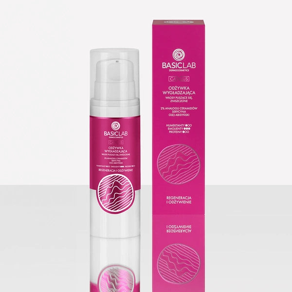 BasicLab Smoothing Conditioner, 2% Ceramide Analogue, Sericin, Abyssinian Oil, Regeneration and Nutrition 250ml