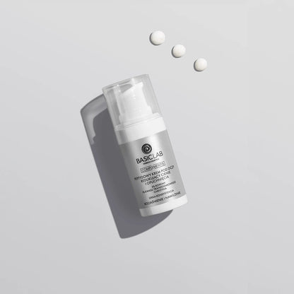 BasicLab Peptide Eye Cream that Reduces Dark Circles and Puffiness with 3% Caffeine, 1% Tranexamic Acid, and Chrysin with a Light Consistency. Brightening and Moisturizing 15ml