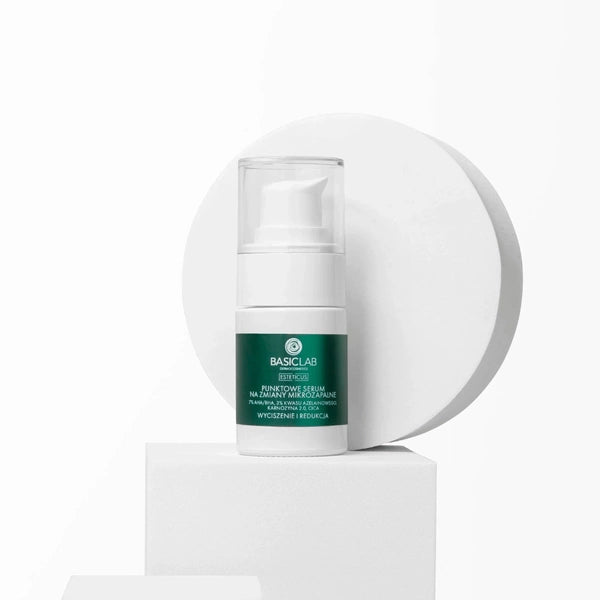 BasicLab Spot Serum for Micro-Inflammatory Lesions with 7% AHA/BHA, 3% Azelaic Acid and Lactoferrin 15ml