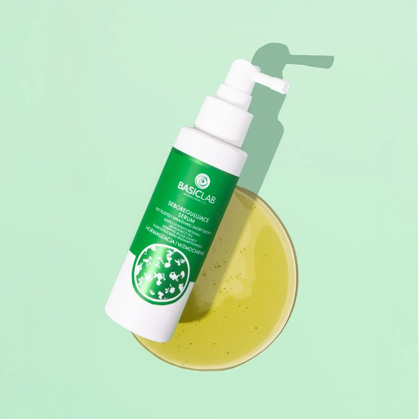BasicLab Seboregulating Serum for Oily Scalp, 0.02% Pure Retinal, 5% Postbiotic, Exfoliating Tripeptide, Rosmarinic Acid Glucoside, Normalizing and Strengthening 100ml