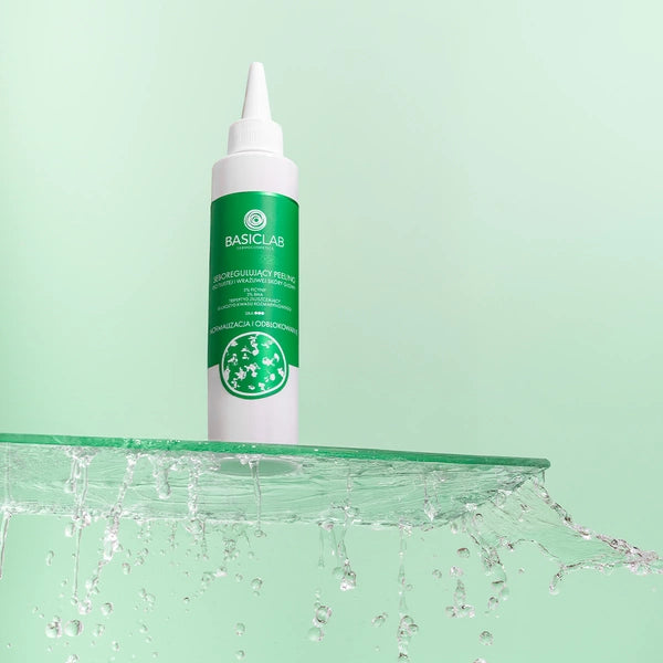 BasicLab Seboregulating Peeling for Oily and Sensitive Scalp, 5% Ficin, 3% BHA, Exfoliating Tripeptide, Rosmarinic Acid Glucoside, Normalizing and Unblocking 150ml