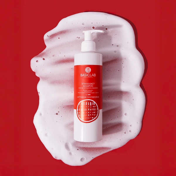 BasicLab Stimulating anti-hair Loss Shampoo, 3% Niacinamide, Vitamin B6, Fermented Ginseng Extract 300ml