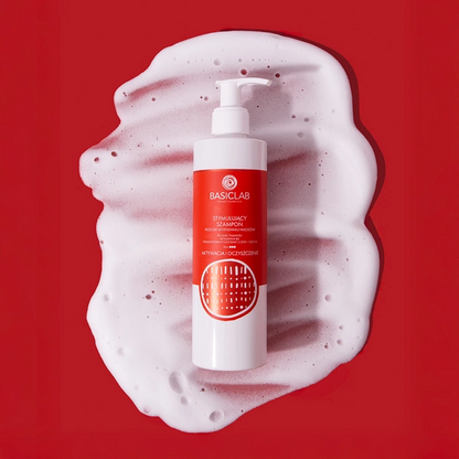 BasicLab Stimulating anti-hair Loss Shampoo, 3% Niacinamide, Vitamin B6, Fermented Ginseng Extract 300ml