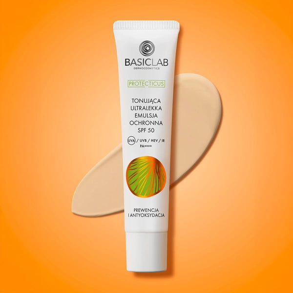 BasicLab Ultra-Light Tinted Protective Emulsion SPF 50 PPD 22.1 Prevention and Antioxidation 40ml