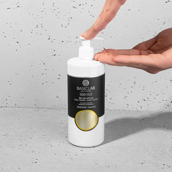 BasicLab Body, Face and Scalp Cleansing Gel, Freshness and Balance 500ml