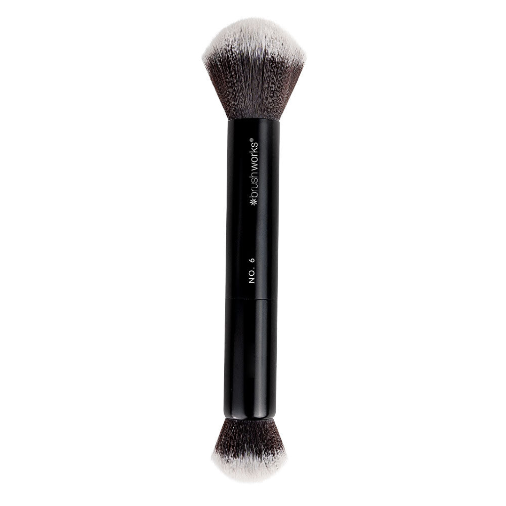 Brushworks No. 6 Double Ended Powder and Buff Brush