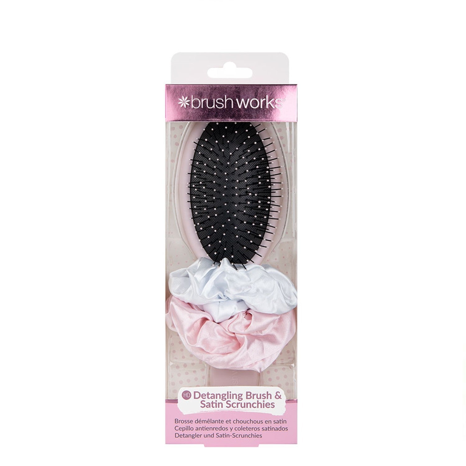 Brushworks Detangling Brush &amp; Satin Scrunchies