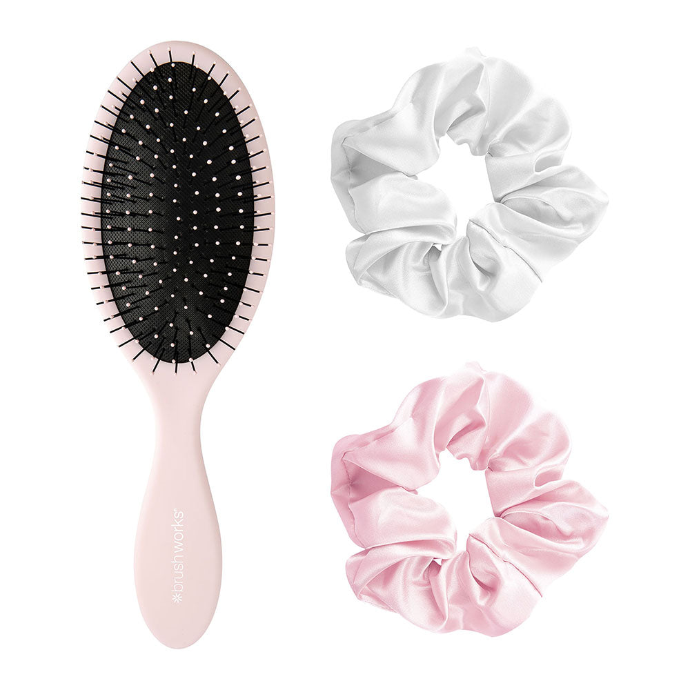 Brushworks Detangling Brush &amp; Satin Scrunchies