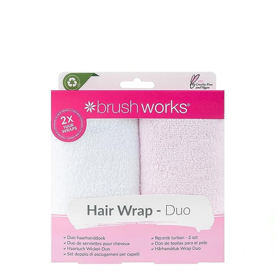 Brushworks Microfibre Hair Towel Wrap  2 Pack