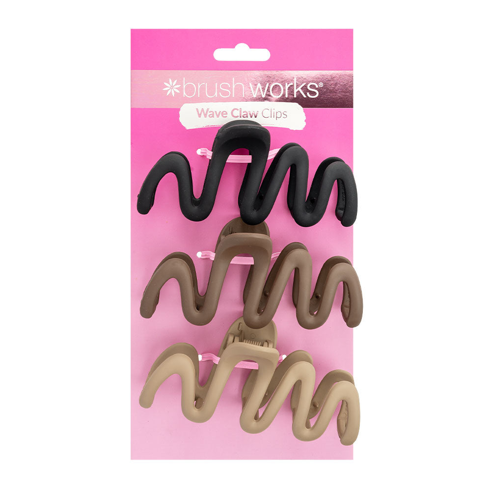 Brushworks Wave Claw Clips – 3 Pack